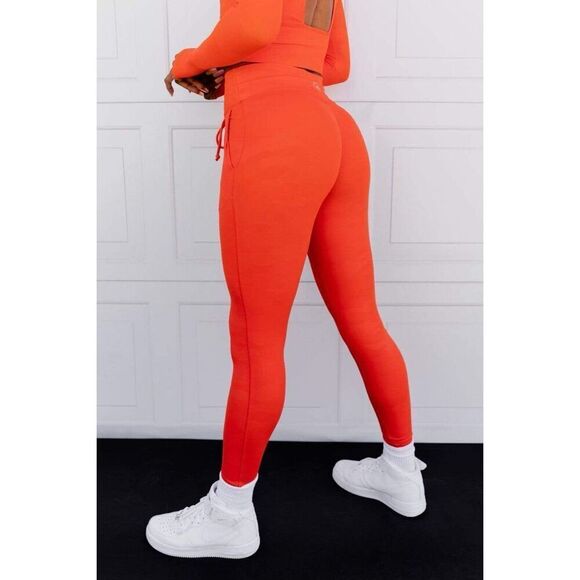 Celestial Bodiez Power 7/8th Leggings in Orange Fire Camo Tetra Print Size Small - Picture 9 of 10